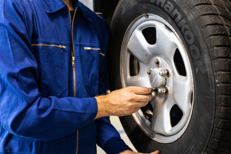 fastening the tire's nut
